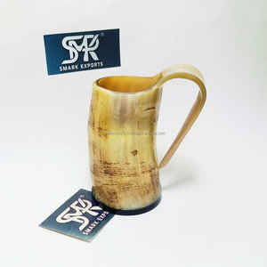 Chope à bière artisanale en corne africaine, écologique, matériau biologique, finition naturelle, design animal élégant, thème médiéval, 5 pouces - Product Image 2