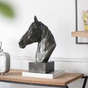 Trending product Horse Head Sculpture Bronze Figurine Handmade Artistic Tabletop Decor for Living Room - Product Image 1