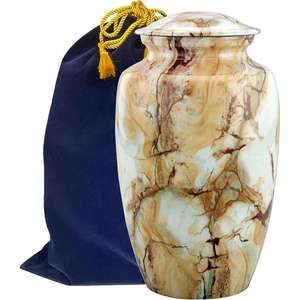 <b>Black</b> <b>And</b> <b>Gold</b> Crackle Pattern Cremation Urn With Artistic Stone Effect <b>And</b> Luxurious Finish - Product Image 6