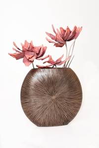 Luxury Modern Oval Cutout Silver Metal Decorative Vase Set Contemporary Flower Vase Home Office Accent Decor Collection - Product Image 4