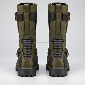 Bottes de moto longues professionnelles pour le tourisme, chaussures de moto en cuir robuste, construction sécurisée, bottes de moto longues pour la conduite - Product Image 6
