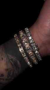Bracelet tennis baguette en diamant de laboratoire doré pour homme, maillons mosaïques de luxe, bijoux fins pour toutes occasions, vente en gros B2B - Product Image 2