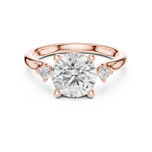 Anillo de Compromiso de Diamantes de Lujo, Corte Redondo, Solitario, Oro de 18K, Joyería para Mujer - Product Image 1