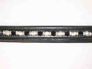 Bandas de cejas de cuero ostentosas coloridas hechas a mano en todas las formas banda de cejas de caballo de cuero acolchado negro para brida en todos los tamaños personalizados - Product Image 5