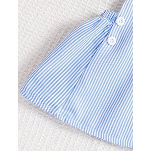 Robe à rayures bleues et blanches pour bébés filles avec col à volants, robe d'été décontractée et élégante pour les fêtes, pour enfants - Product Image 4