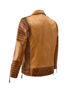 Chaqueta de cuero Outlaw Burnt Mustard - Product Image 3