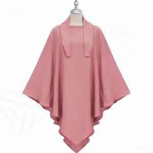 Precio de Fábrica al por Mayor, Tela de Poliéster Crepé de Color Personalizado, Hijab Khimar de Una Capa para Mujeres Musulmanas, Suave y Transpirable para Oración del Eid - Product Image 5