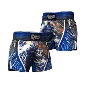 Shorts d'arts martiaux pour hommes, style Muay Thai, en satin, taille élastique, fente latérale, entraînement, gym, colorés, légers, haut de gamme pour hommes Muay Thai - Product Image 3