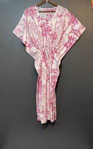 Nuevo Kaftán con Estampado Animal, Cuello en V, Cordón Ajustable, Estilo Flare, de Algodón Suave Indio, con Encaje, Largo, para Playa o Dama de Honor - Product Image 5