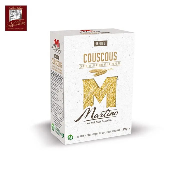 Organic Couscous Medium Box 500g Giuseppe Verdi Selection GVERDI Italian Pasta Premium Cous Cous Made in Italy