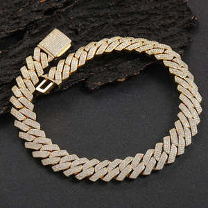 Luxury S925 Rose Gold Plated Moissanite Engagement <b>Statement</b> <b>Necklace</b> Geometric Link Chain Unisex Everyday Wear - Product Image 3