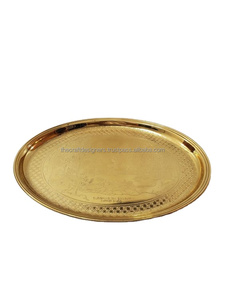 Bandejas Decorativas de Lujo, Forma Ovalada, Diseño de Borde Personalizado, Bandeja para Servir Alimentos, Bandejas de Latón para Decoración de Bodas y Restaurantes Comerciales - Product Image 4