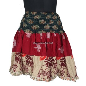 For Girl Gypsy <b>Patchwork</b> Mini Rara Hippy Boho Festival <b>Skirt</b> Boho Stylish Multi Color Patch Cotton Mini Sexy <b>Skirt</b> For Summer - Product Image 4