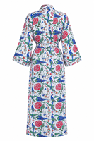 Robe kimono longue à imprimé floral et oiseaux, légère, à manches longues, tissée, pour femmes, style bohème, pour les vacances