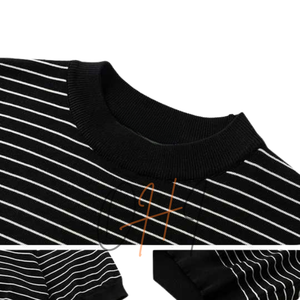 Camiseta Oversize a Rayas Blancas y Negras para Hombre, Personalizada, de Algodón, Estilo Casual Urbano, Manga Raglán, 320g, Moda de Verano, Ecológica - Product Image 6