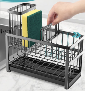 OEM/ODM Vietnam 2 Tier Sink Caddy Organizer with <b>Draining</b> Tray Dish <b>Brush</b> Sponge Holder Kitchen Storage Rackd - Product Image 3