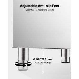 Attrezzatura di Refrigerazione per Cucine Commerciali, Macchina per il Ghiaccio in Acciaio Inox con Contenitore di Stoccaggio, Capacità 300 LBS, Design Antiscivolo Regolabile - Product Image 4