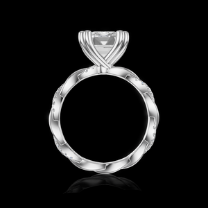 Anillo de Compromiso para Mujer con Diamante Sintético Cultivado en Laboratorio, Corte Brillante Aurum Diam, Color E, Certificado EGL, Chapado en Plata 925, Moderno - Product Image 3