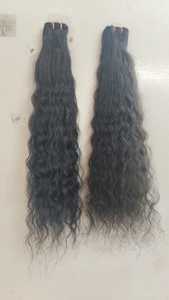 ผมอินเดียแท้สีดำแบบตรงพรีเมียม 100% จากวัดธรรมชาติ  แบบเย็บสองชั้น สำหรับถักเปีย - Product Image 2