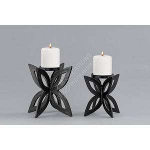 Ensemble de porte-bougies en métal Twinkle Star pour bougies chauffe-plat, cadeau de Noël, Pâques, moderne, fait main, durable, résistant à la chaleur, finition noire - Product Image 2