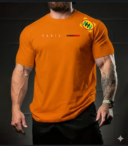 T-shirt tricoté pour homme grande taille, imprimé numérique, personnalisable, 100 % coton, respirant, écologique, coupe ample - Product Image 6