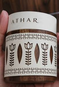 Nouveauté Lampe à parfum en bois Aliya couleur crème Diffuseur d'aromathérapie en bambou Design unique découpé au laser - Product Image 3