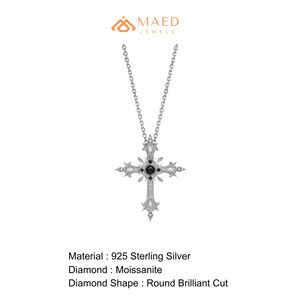 925 Sterling Silver Gold Plated Moissanite Cross Pendant Iced Out Hiphop Charm Custom Religious Jewelry <b>Gift</b> for Unisex - Product Image 6