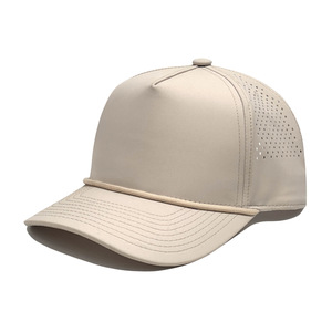 Custom Laser Cut 5 Panel Golf <b>Hat</b> Structured Rope Cap Breathable Quick Dry High Crown Baseball Cap Outdoor Wholesale Multicolor - Product Image 1