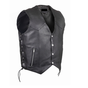 Gilet court décontracté pour homme en toile respirante, imperméable et à séchage rapide, style motard, col en V, fermeture éclair, couleur unie - Product Image 5