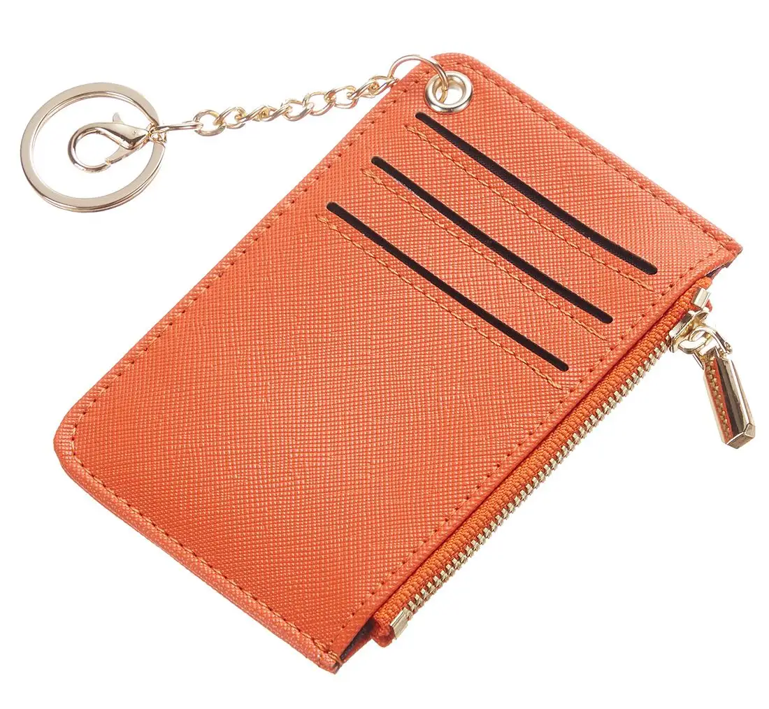 Portachiavi in finta pelle sottile porta carte di credito per le donne Rfid blocco portafoglio per la vendita