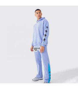 Ropa de fabricante bordada personalizada para hombre, chándal transpirable de color de retazos, conjunto de chaqueta y pantalones, chándal para hombre - Product Image 1