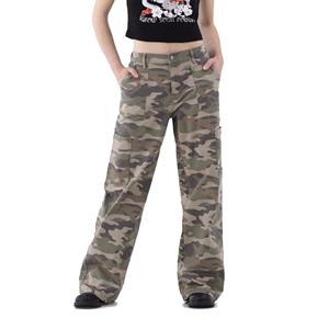 Women's Mid Casual Cargo Sweatpants Loose Fit Summer <b>Jeans</b> Style Camouflage Stacked Pattern Colored Pocket Cotton Fabric - Product Image 4