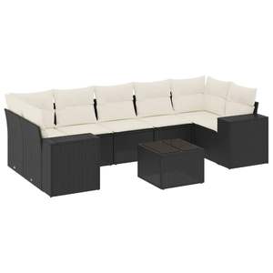 Grand ensemble de canapés de jardin modulaires en rotin PE noir, collection de meubles d'extérieur élégante - Product Image 2