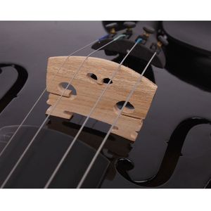 Nuovo Set Violino Acustico 4/4 Fatto a Mano con Arco in Resina Nera per Studenti e Violinisti Elettrici, Archi in Fibra di Carbonio e Legno Inclusi - Product Image 6
