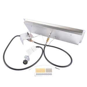 Kit Bruciatore per Focolare a Gas Rettangolare 30x10 in Acciaio Inox per Riscaldamento Interno ed Esterno del Patio - Product Image 4