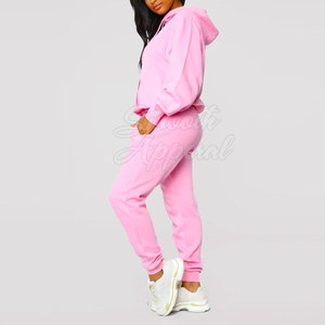 Conjunto Deportivo de 2 Piezas para Mujer, Invierno, Estilo Casual, Color Sólido, Cómodo, Diseño Elegante, 100% Algodón, para Gimnasio, Ejercicio, Trotar - Product Image 3