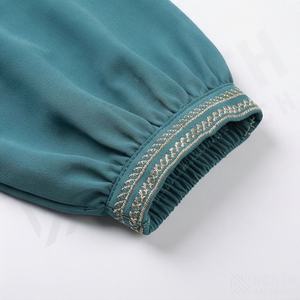 Caftán Musulmán de Talla Grande con Cinturón de Encaje Estampado, Elegante y Casual para Fiestas de Ramadán, Abayas Ligeras de Fábrica para Mujer - Product Image 5