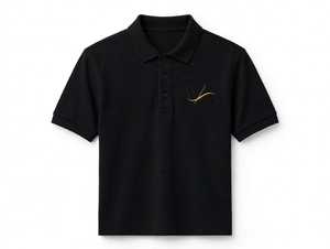 Chemise de golf pour homme, noire, à manches courtes, en tricot uni, respirante, avec logo brodé, boutonnée - Product Image 4