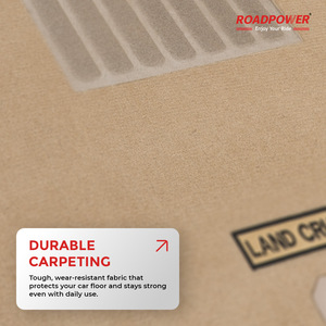 ROADPOWER (RP-MAT-202LC) Premium Carpet Floor Mats For Toyota Land Cruiser Anti-Slip Backing & Locking Clips, And Easy to Clean - Product Image 5