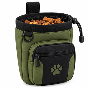 Bolsa de entrenamiento para perros con cordón ajustable, bolsillo con cremallera, anillo en D, portátil, para guardar golosinas, para paseos y entrenamiento. - Product Image 6