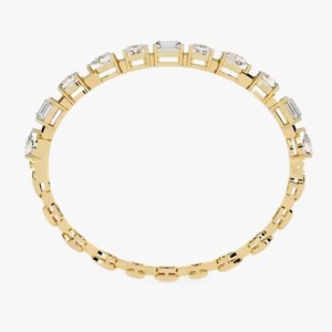 Customizable IGI Certified Moissanite Diamond Tennis Chain <b>Bracelet</b> in 10k/14k/18k <b>Solid</b> Gold with Four Prongs - Product Image 4