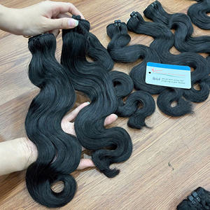 Cheveux naturels noirs ondulés à la vapeur, tissage Super Double Drawn, 100% cheveux humains véritables vietnamiens, prêts à être expédiés - Product Image 1