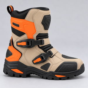 Bottes de moto courtes, chaussures de course professionnelles avec protection renforcée du talon et des orteils, semelle flexible et ajustement sécurisé pour les aventures sur route - Product Image 5