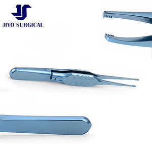 Pinzas de tejido para blefaroplastia D&K Rabkin profesionales, 4 1/2 pulgadas, titanio, mango plano ergonómico, dientes finos, eje recto - Product Image 5