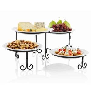 Soporte de acero inoxidable, expositor con superficie de mármol, soporte cuadrado para alimentos, expositor premium para buffet, soporte para postres de hotel. - Product Image 4