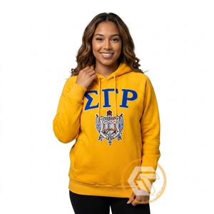 GREEK TREASURES Sudadera con Capucha Personalizada Sigma Gamma Rho para Mujer, de Algodón y Felpa, 500g, con Logotipo Bordado en la Parte Delantera, Ecológica - Product Image 1