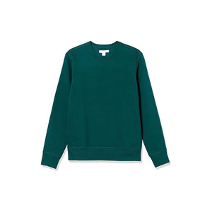 Sweat-shirt col rond jaune coupe classique en tricot unisexe style décontracté couleur unie manches longues pour homme en vente - Product Image 3