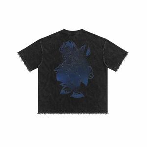 เสื้อยืดคอตตอนแท้ 100% หนา 300 GSM สีดำล้วน แขนสั้น คอกลม สไตล์ลำลอง ผ้าคอตตอนซักแล้ว แบบเรียบ สำหรับผู้ชาย ขายส่ง ปรับแต่งได้ - Product Image 2
