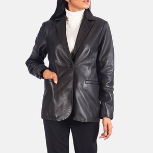 Women Real <b>Leather</b> Blazer <b>Jacket</b> Slim Fit Premium Sheepskin Single Button Formal Casual Business Outerwear Fashionable Coat - Product Image 1