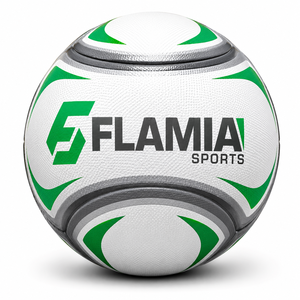 Flamia Sports <b>Football</b> <b>White</b> <b>Black</b> Orange Screen Printed Durable Logo Style Butyl Bladder High Air Retention Size 5 Indoor 420g - Product Image 1